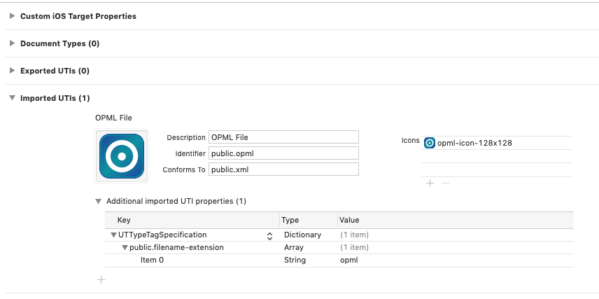 OPML File Import Settings